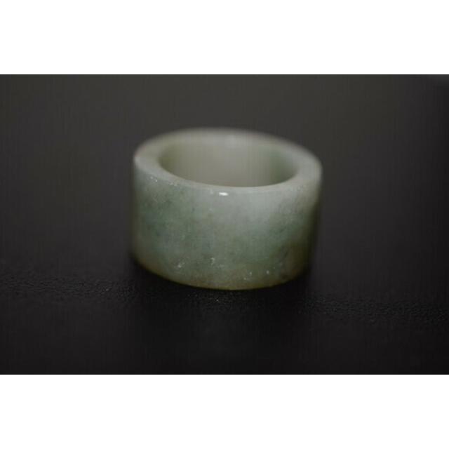 168-3 訳あり処分品 19.0号 天然 A貨 翡翠 リング 板指 広幅 指輪 馬鞍 