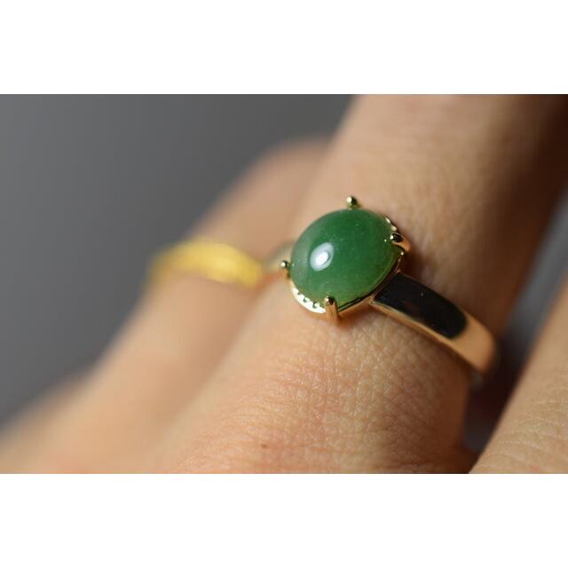 114-10 特売 天然 深緑 本翡翠 ミャンマー リング 指輪 レディース