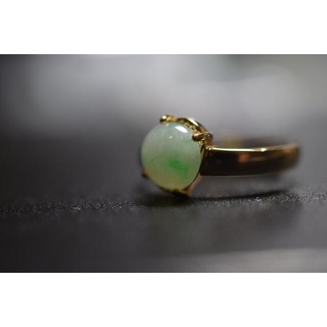 B04 特売 天然 薄白緑 本翡翠 ミャンマー リング 指輪 レディース