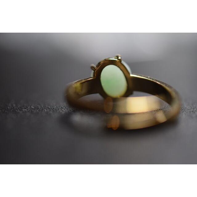 B04 特売 天然 薄白緑 本翡翠 ミャンマー リング 指輪 レディース