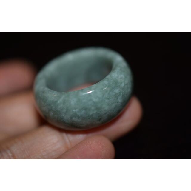 183-14 23.0号 天然 A貨 翡翠 リング 板指 広幅 指輪 馬鞍（13-9