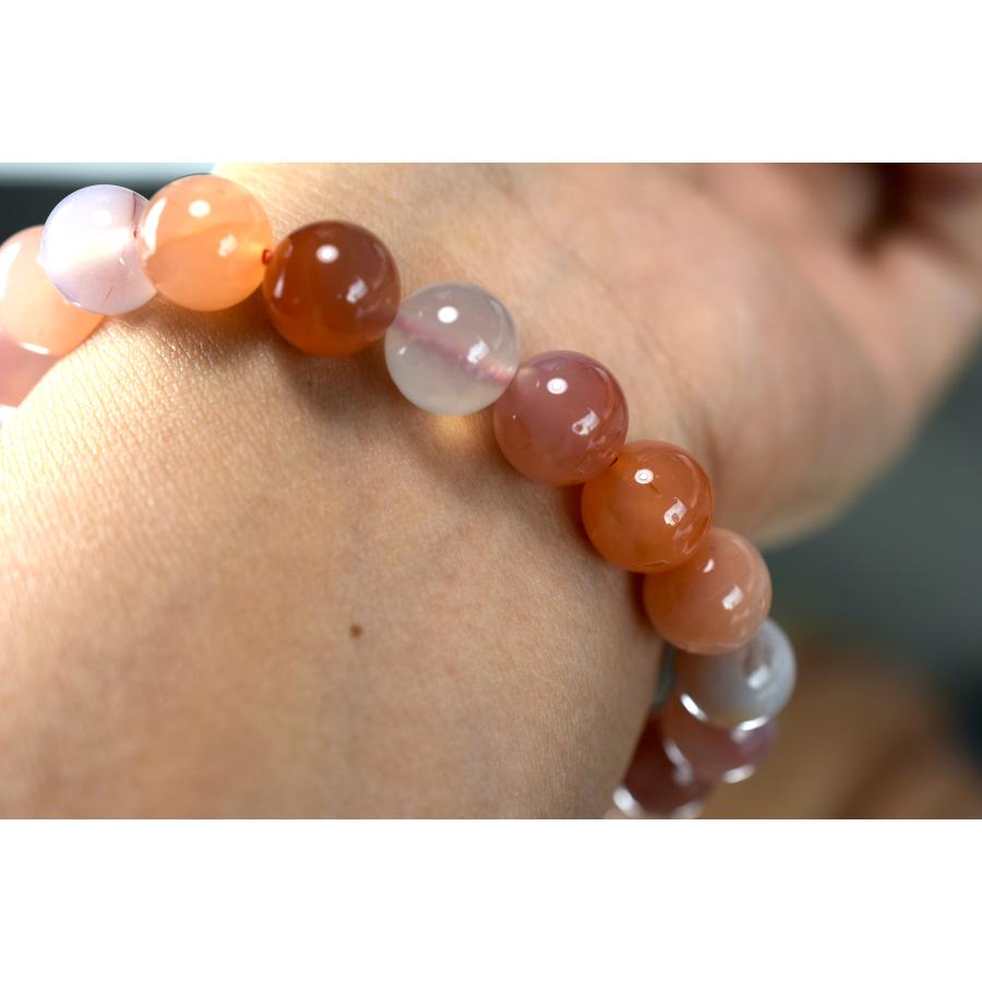 BR05 天然 約10~10.5mm 塩源瑪瑙 メノウ 飴玉みたい ブレスレット