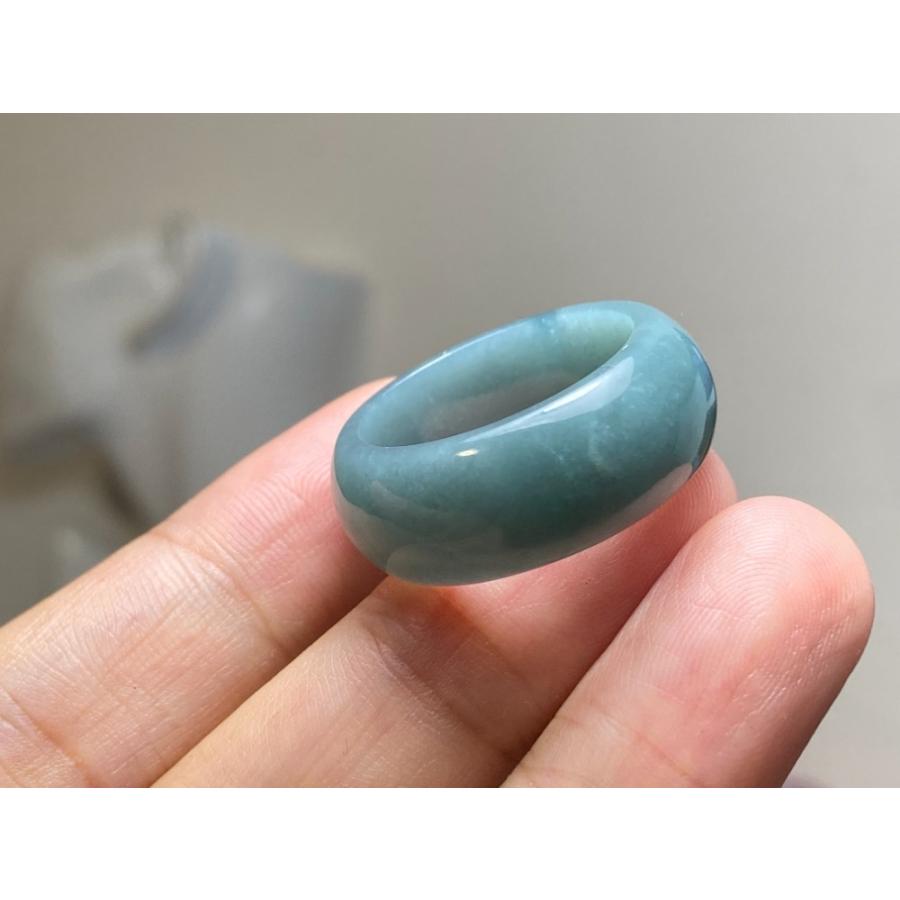 [R15-001］天然石　翡翠　くりぬきリング　グアテマラ産　17号 L7-192 美品 広幅 21.5号 天然グアテマラ産 A貨 本翡翠 くりぬき