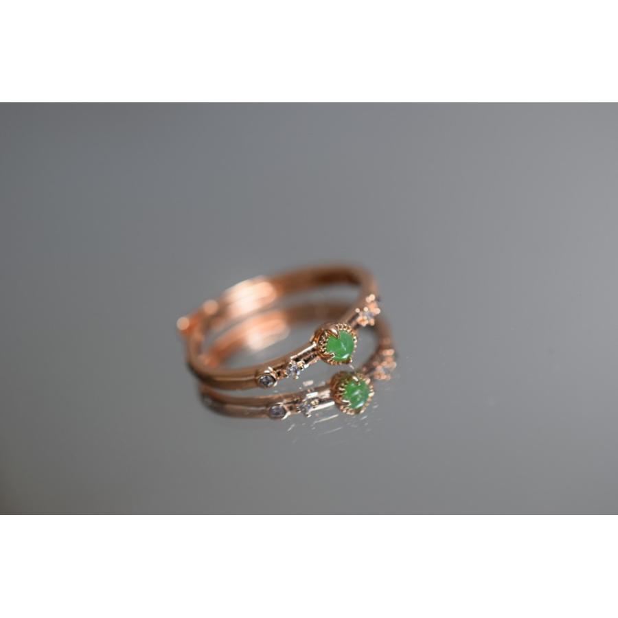 美品★ミャンマー産A貨翡翠　氷種湖水緑大粒リング　鑑定書付き L9-65 一点物 墨緑色 14.0号 ミャンマー産天然 A貨 本翡翠