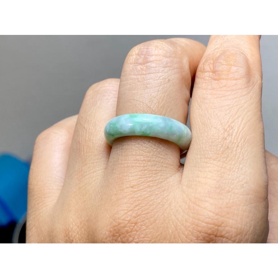 L9-57 美品 白底陽緑 16.5号 ミャンマー産天然 A貨 本翡翠 くりぬき