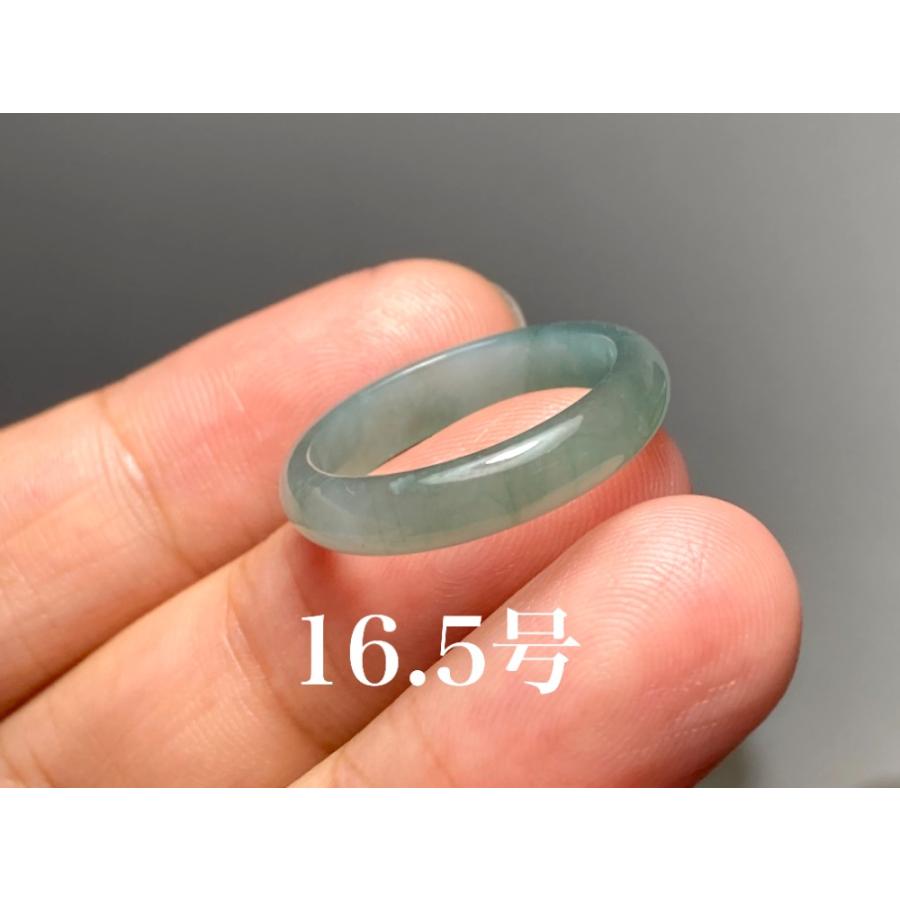 L9-77 氷藍緑 16.5号 天然グアテマラ産 A貨 本翡翠 くりぬき リング