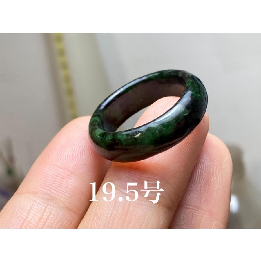L10-38 一点物 黒緑 19.5号 ミャンマー産天然 A貨 本翡翠 くりぬき