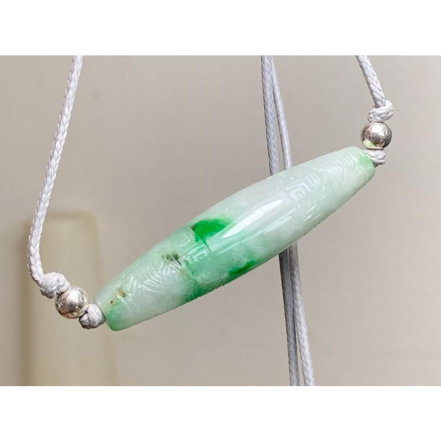 RS9-33 一点物 氷糯種 錦鯉 天珠 ペンダント 陽緑 ミャンマー産 A貨 本 
