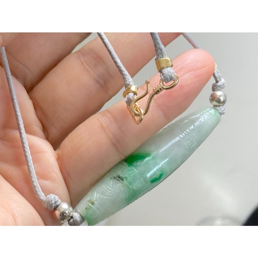 RS9-33 氷糯種 錦鯉 天珠 ペンダント 陽緑 本翡翠 ルース ネックレス RS9-33 一点物 氷糯種 錦鯉 天珠 ペンダント 陽緑 ミャンマー産 A貨 本