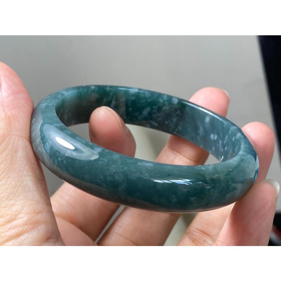 BG9-05 美品 糯氷種 深灰藍飃雪花 53.8MM グアテマラ産 本翡翠 