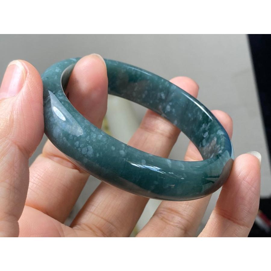 BG9-05 美品 糯氷種 深灰藍飃雪花 53.8MM グアテマラ産 本翡翠 