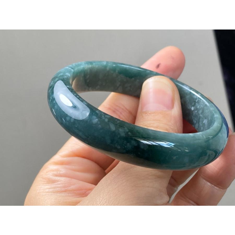 BG9-05 美品 糯氷種 深灰藍飃雪花 53.8MM グアテマラ産 本翡翠 