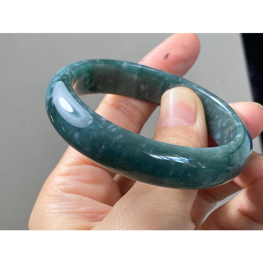 BG9-05 美品 糯氷種 深灰藍飃雪花 53.8MM グアテマラ産 本翡翠 