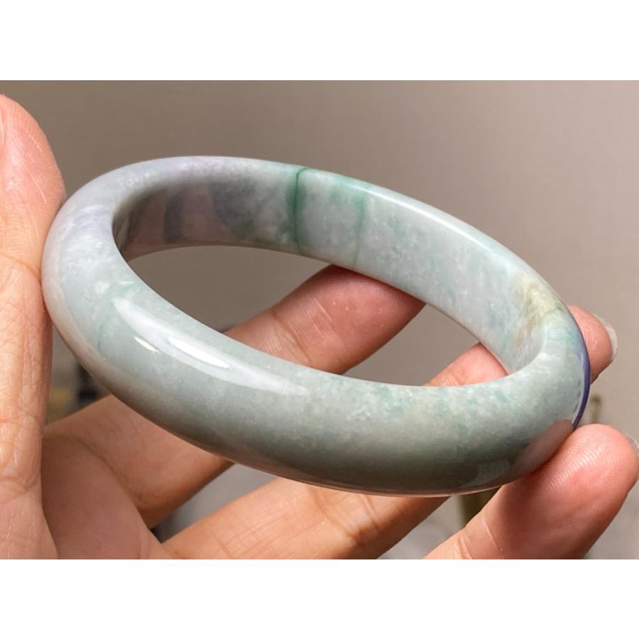BG9-37 訳あり処分品 57.0mm グレー緑 ミャンマー産 A貨 本翡翠