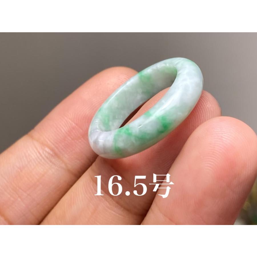 L12-54 美品 白底陽緑 16.5号 ミャンマー産天然 A貨 本翡翠 くりぬき 