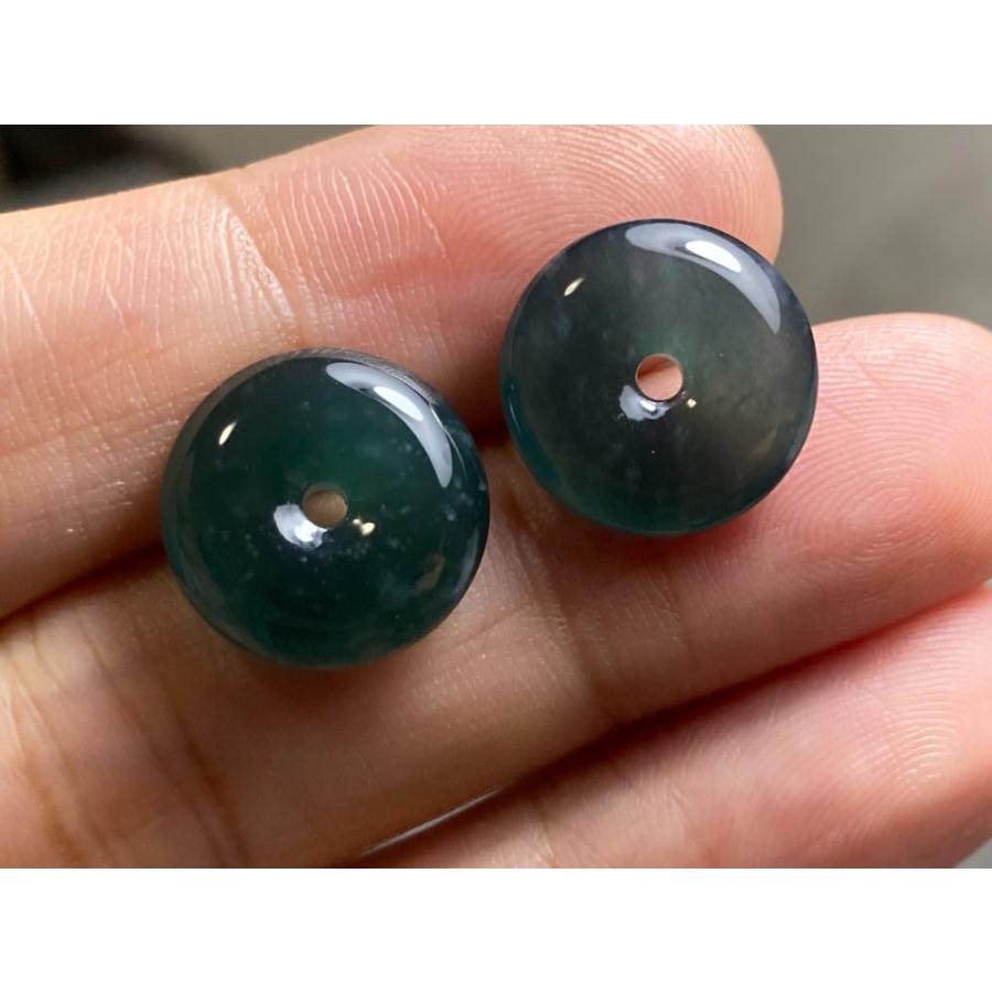 チャーム付き天然本翡翠A貨 7.6mmx16cm淡いグリーンブレスレット1616の 