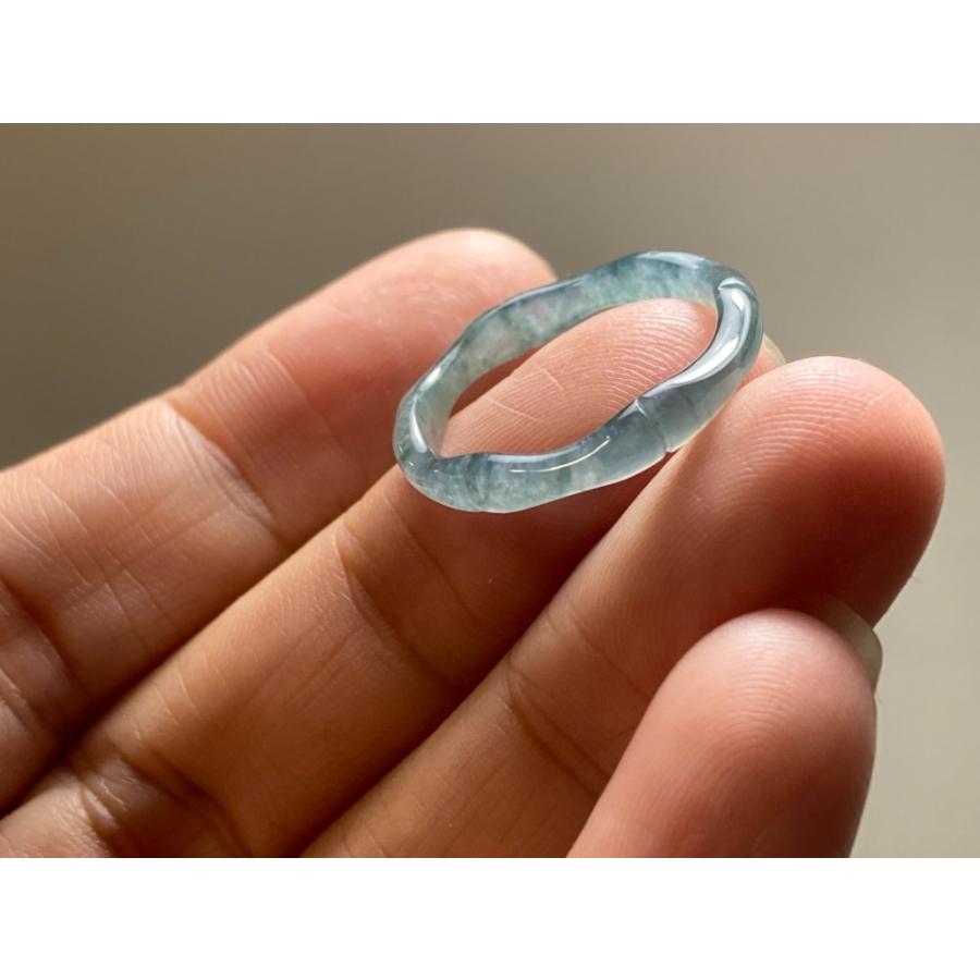 本翡翠 くりぬきリング 17.6mm 氷種 14号強 【公式通販】