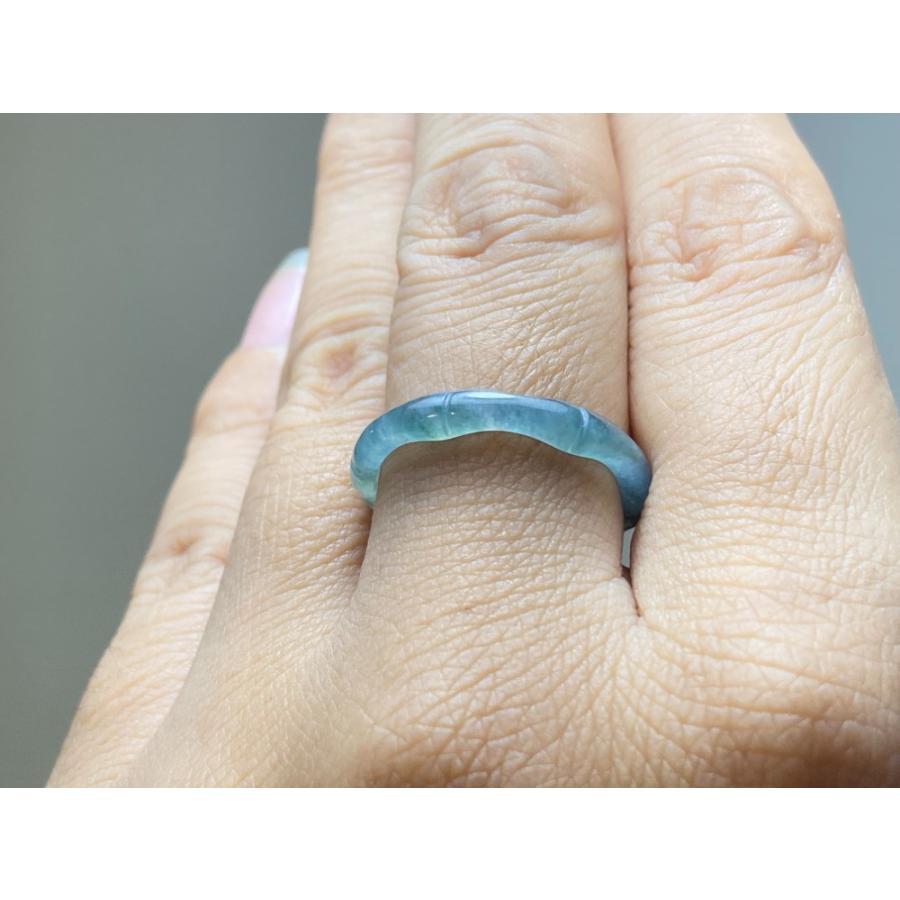 本翡翠 くりぬきリング 17.6mm 氷種 14号強 【公式通販】