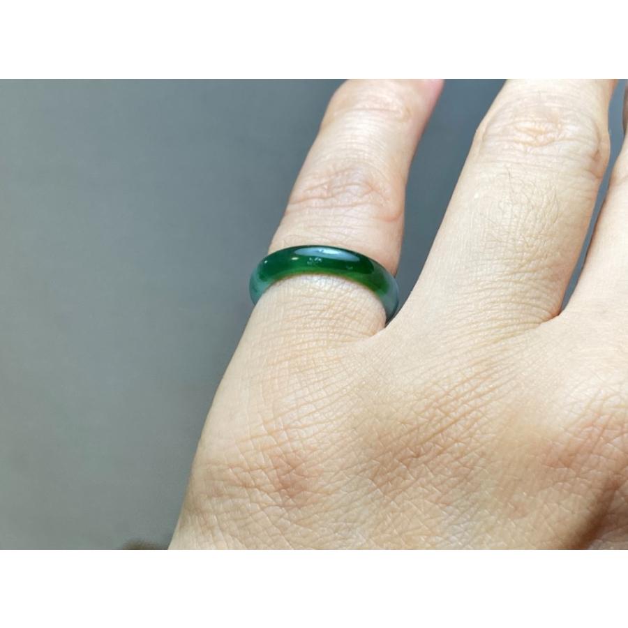 L15-129 ピンキーリング 氷種 4.5号 濃緑 グアテマラ産 A貨 本翡翠