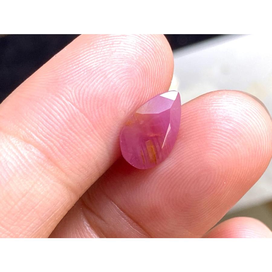 RS12-200 大粒 非加熱 2.99ct バイカラー オレンジ ピンク サファイア べドナム産 ルース_10