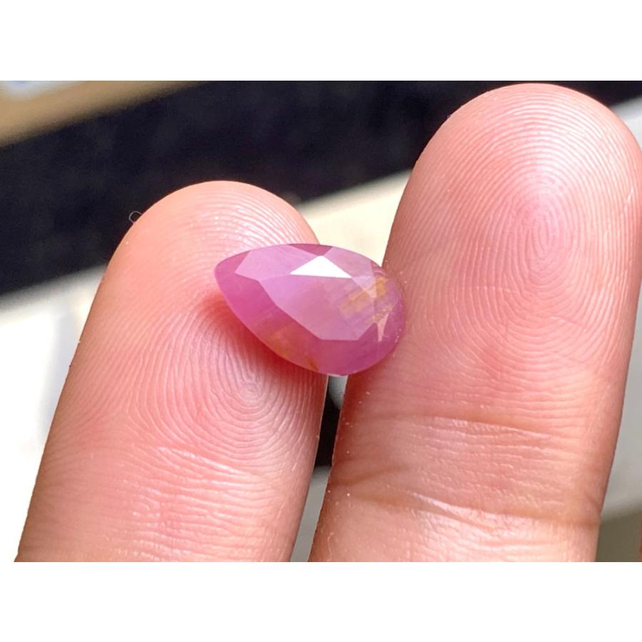 RS12-200 大粒 非加熱 2.99ct バイカラー オレンジ ピンク サファイア べドナム産 ルース_5