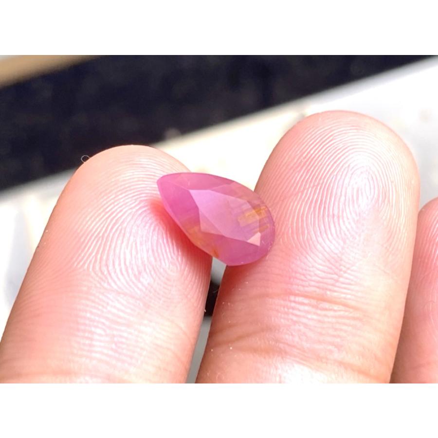 RS12-200 大粒 非加熱 2.99ct バイカラー オレンジ ピンク サファイア べドナム産 ルース_6