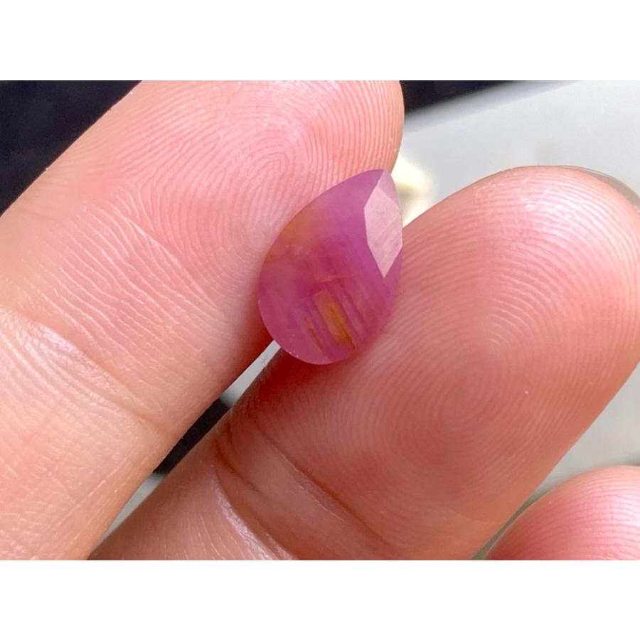 RS12-200 大粒 非加熱 2.99ct バイカラー オレンジ ピンク サファイア べドナム産 ルース_7