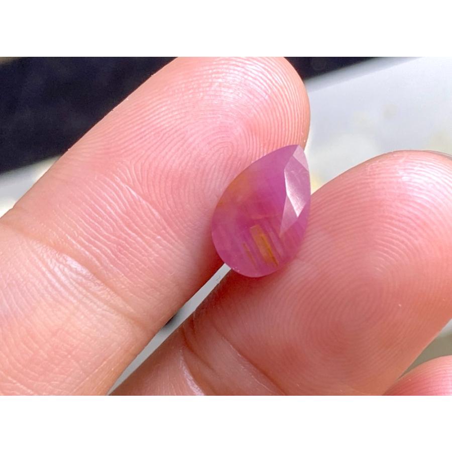 RS12-200 大粒 非加熱 2.99ct バイカラー オレンジ ピンク サファイア べドナム産 ルース_8
