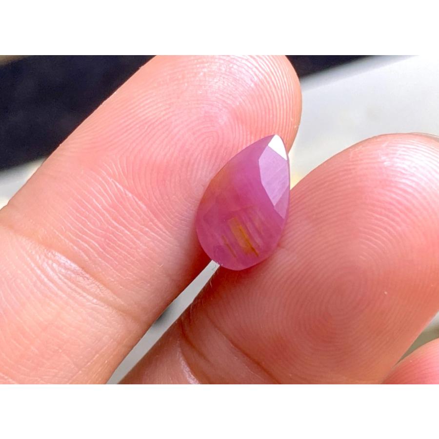 RS12-200 大粒 非加熱 2.99ct バイカラー オレンジ ピンク サファイア べドナム産 ルース_9