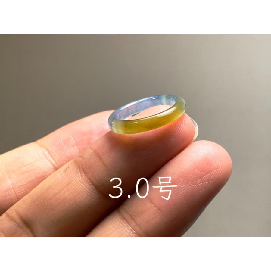 L17-96 上品 ピンキーリング 氷種 3.0号 黄翡翠 グアテマラ産 A貨 本