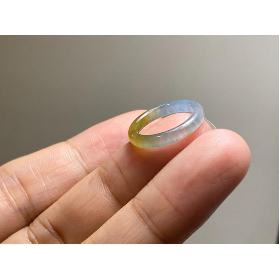 L17-96 上品 ピンキーリング 氷種 3.0号 黄翡翠 グアテマラ産 A貨 本