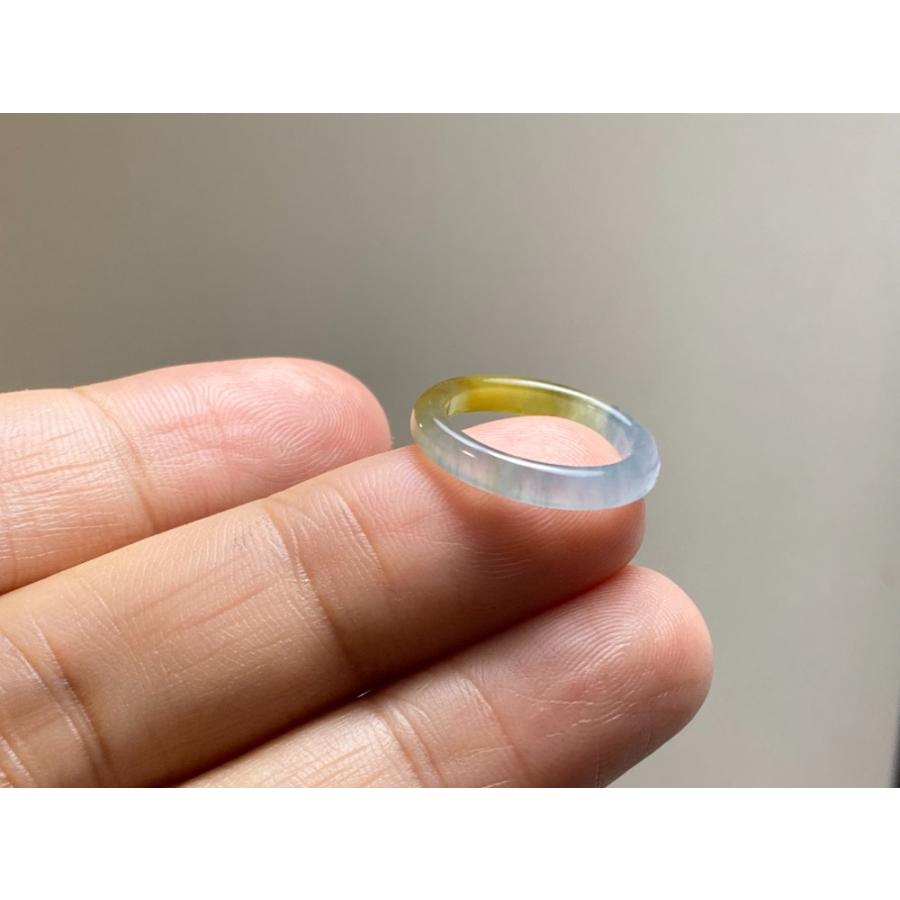 L17-96 上品 ピンキーリング 氷種 3.0号 黄翡翠 グアテマラ産 A貨 本