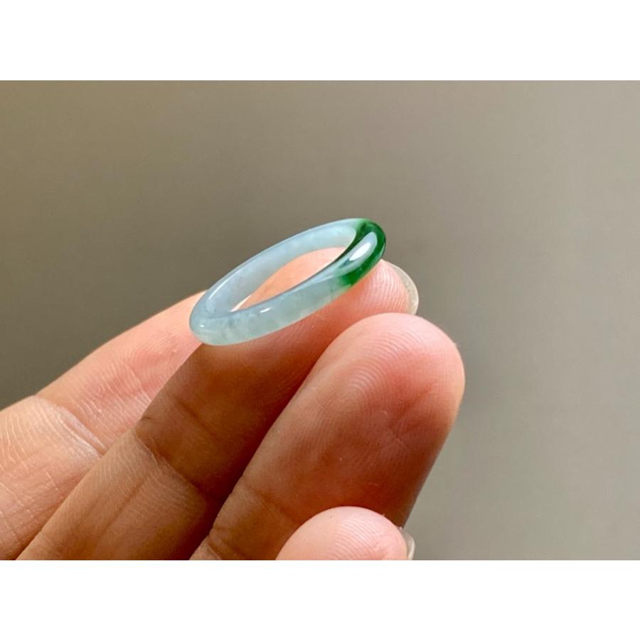 L17-145 ピンキーリング 氷種 辣陽緑 7.5号 グアテマラ産 A貨 本翡翠 