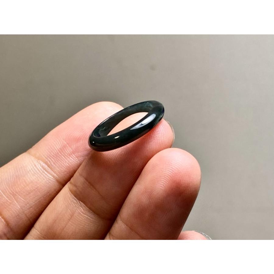 L18-10 ピンキーリング 黒翡翠 氷糯種 7.5号 グアテマラ産 A貨 本翡翠