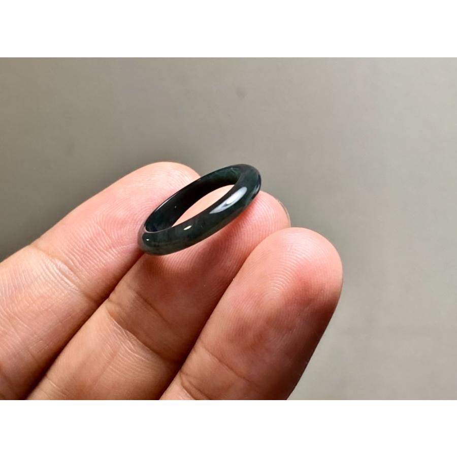 L18-10 ピンキーリング 黒翡翠 氷糯種 7.5号 グアテマラ産 A貨 本翡翠