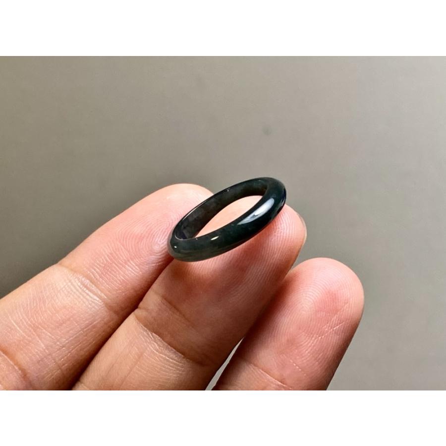 L18-10 ピンキーリング 黒翡翠 氷糯種 7.5号 グアテマラ産 A貨 本翡翠