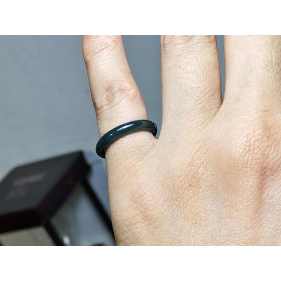L18-10 ピンキーリング 黒翡翠 氷糯種 7.5号 グアテマラ産 A貨 本翡翠