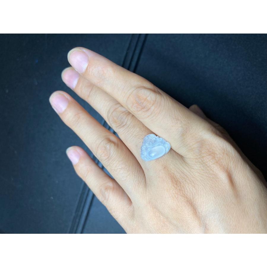 HSYR29 美品 ミャンマー産 天然 A貨 白氷 本翡翠 みろくぼさつ ルース 