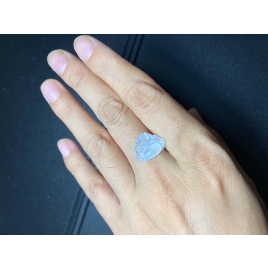 HSYR29 美品 ミャンマー産 天然 A貨 白氷 本翡翠 みろくぼさつ ルース 