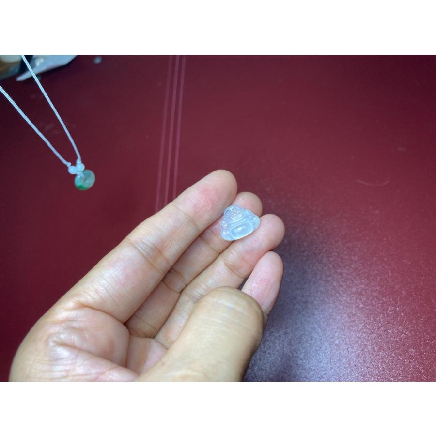 HSYR29 美品 ミャンマー産 天然 A貨 白氷 本翡翠 みろくぼさつ ルース 