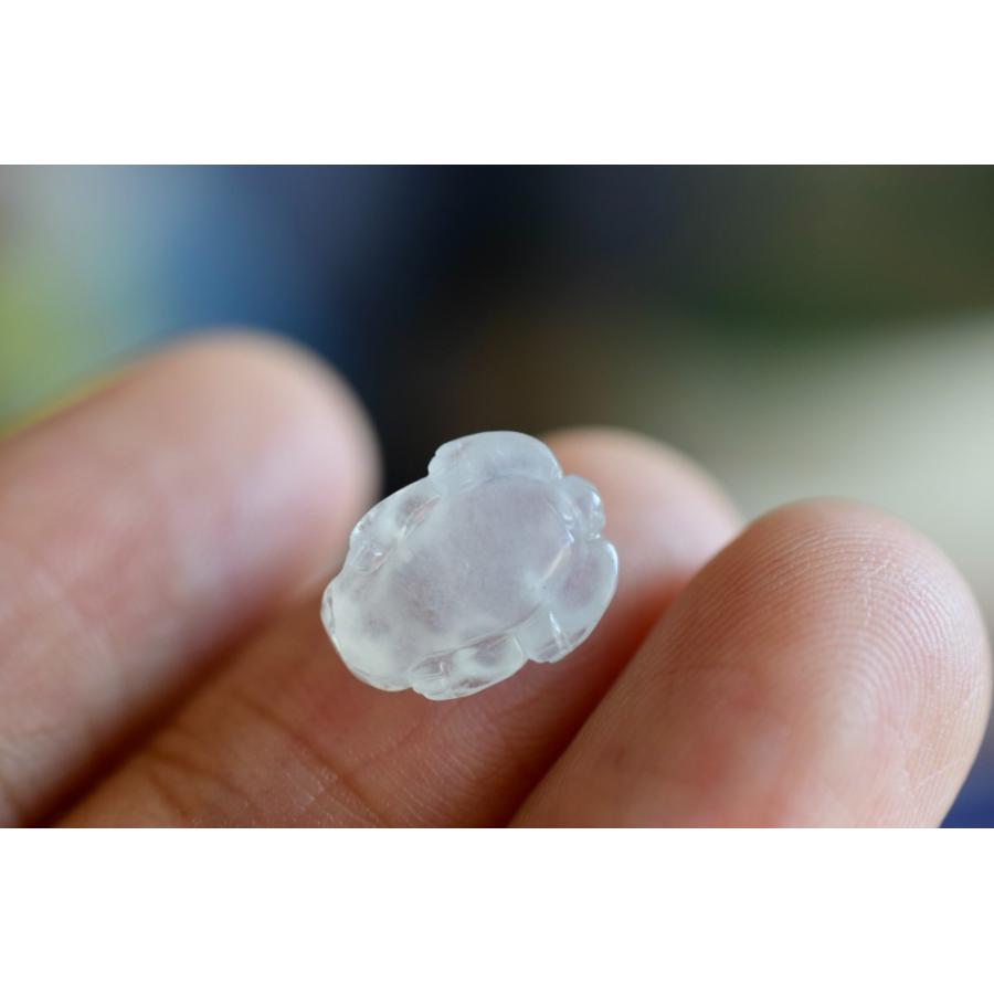 Mika-Jewelry HSYR66 美品 ミャンマー産 天然 A貨 白氷 本翡翠 貔貅 ひ 