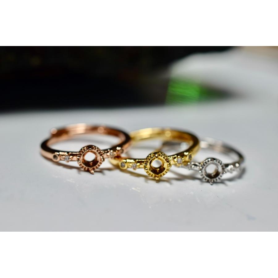 RG23-2 イエローゴールド 台座 上品 ミニリング枠 ルース 指輪 空枠 石