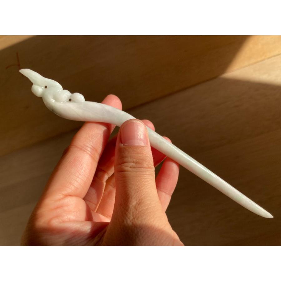 Z41 簪 ミャンマー産 天然 A貨 本翡翠 1本 ほうおう 鳳凰 : Mika