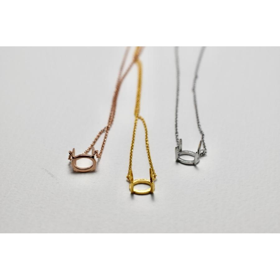 yuuki様　ご確認お写真　レムリア　ダイヤカット　スタンド付き R14 上品 空枠 台座 石枠 横置き 爪留め 金属アレルギー対応