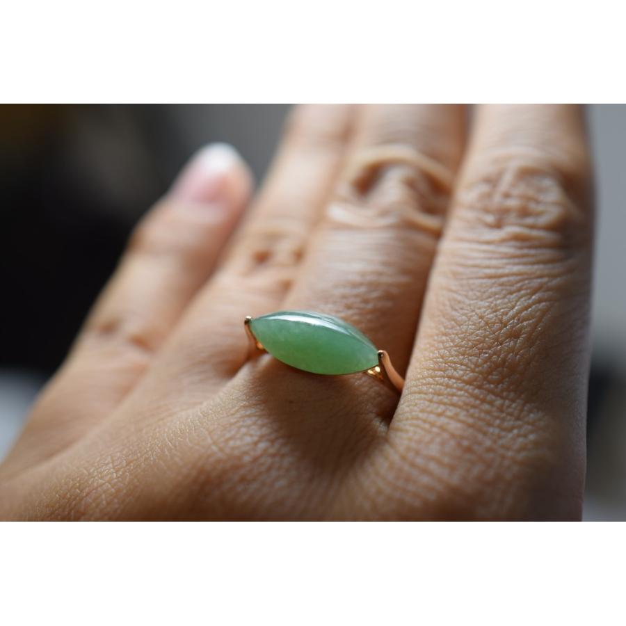 ミャンマー産天然本翡翠 濃陽緑 K18 リング 0_4b96e862448a355c31f171a716fa