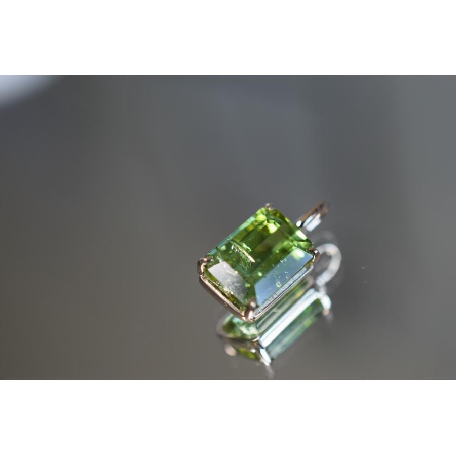 k9-12 k9金 天然 トルマリン 緑 グリーン チャーム ネックレス 