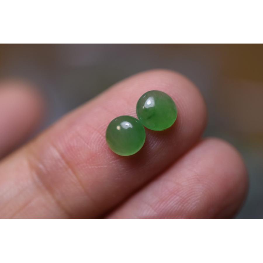 R23-155 氷種 ペア ミャンマー産 天然 A貨 楕円 緑 翡翠 ルース 裸石  