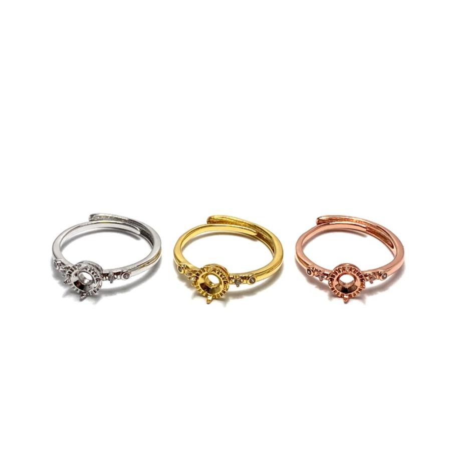 RG23-3 上品 4.3x4.3mm~5.2x5.2mm ミニ ファセット 台座 リング枠