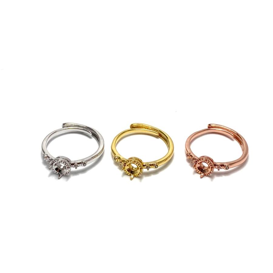 RG23-3 上品 4.3x4.3mm~5.2x5.2mm ミニ ファセット 台座 リング枠