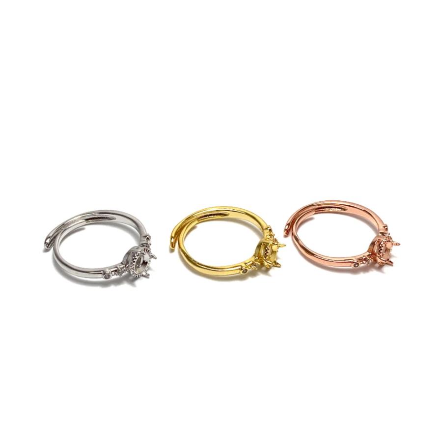 RG23-3 上品 4.3x4.3mm~5.2x5.2mm ミニ ファセット 台座 リング枠